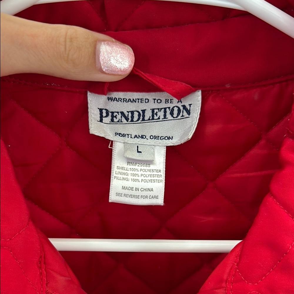 Pendleton Red Puffer Jacket Quilted Lightweight - image 2